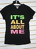 6 pcs Ladies Neon Print  Baby Doll T shirts ITS ALL ABOUT ME